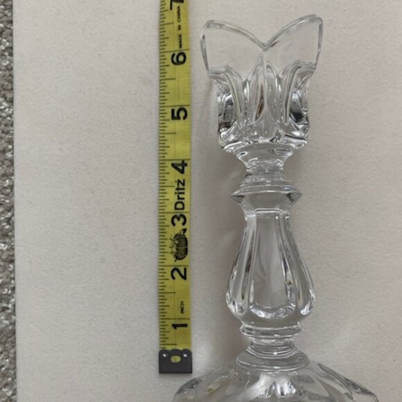 1988 Lead Crystal Candlestick Holders Flower Top - Picture 3 of 3
